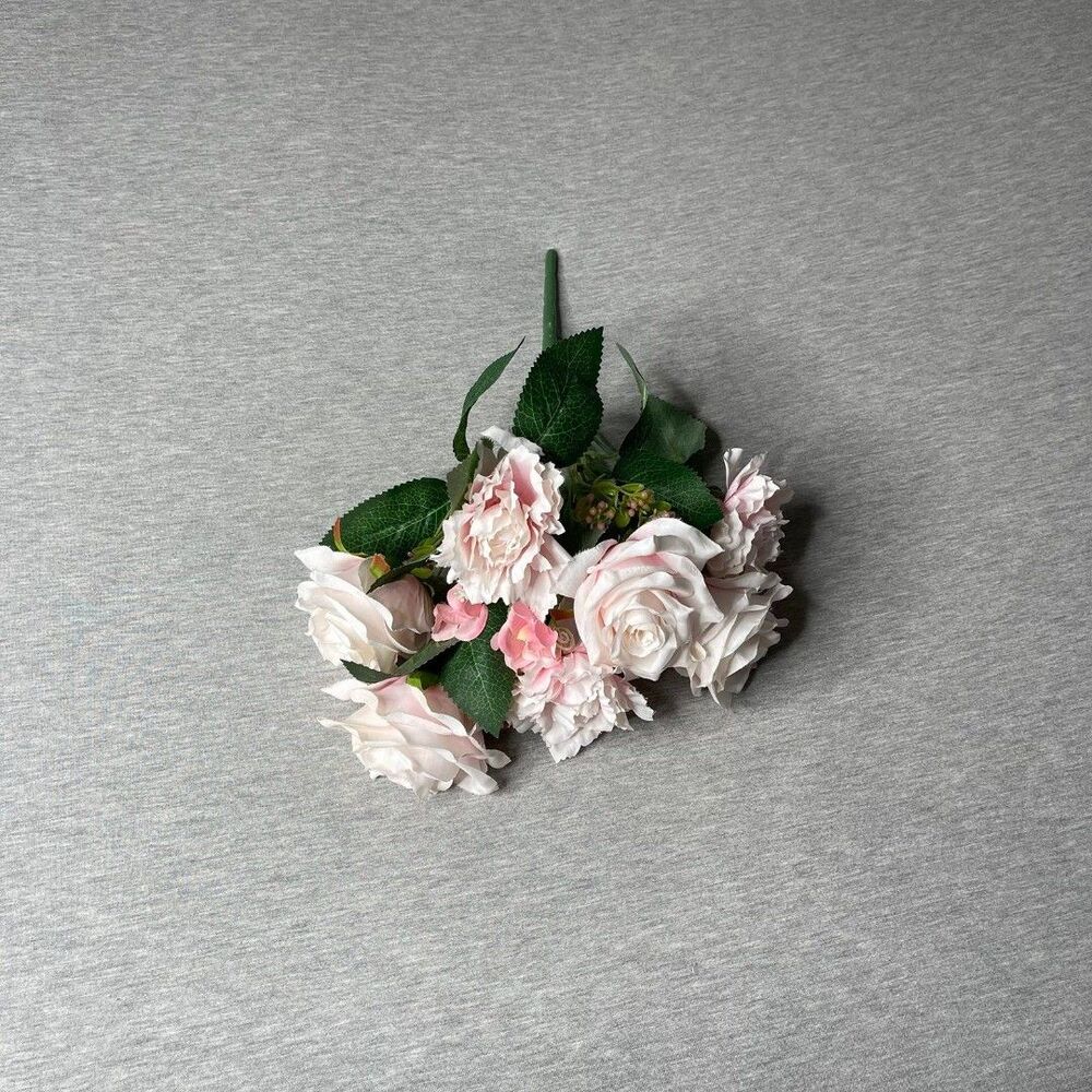 Artificial Faux Pink Paper Roses & Peonies Floral Arrangement